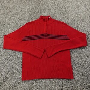 VTG Ralph Lauren Sweater Womens XL Red Knit Half Zip Pullover Polo Jeans 90s Y2K